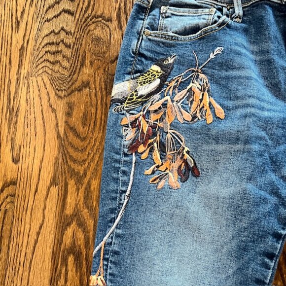 Driftwood Jackie Skinny Jeans Women’s Size 27 Blue Bird Embroidered Denim - Picture 4 of 10